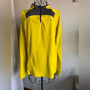 Under Armour Bright Yellow and Gray Half-Zip Top